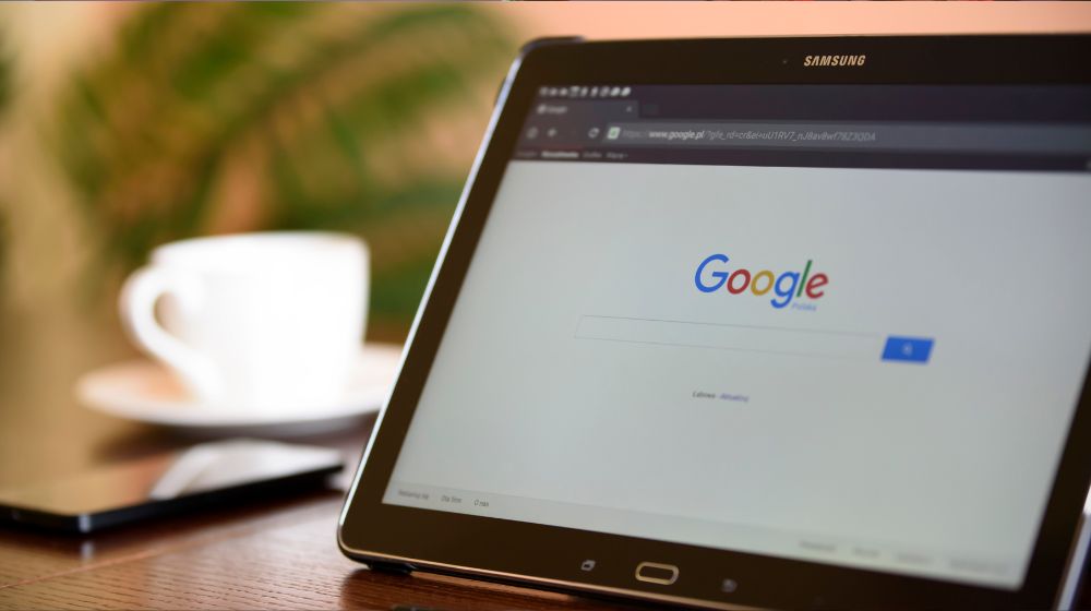 computer screen displaying Google